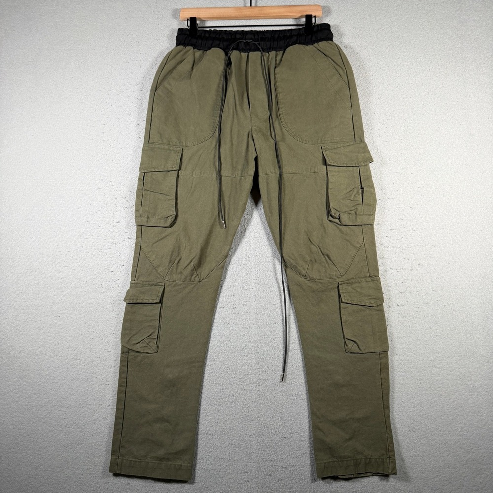 Richie Le Mens Olive Green Multi Pocket Cargo Pants Size Medium Streetwear Tech